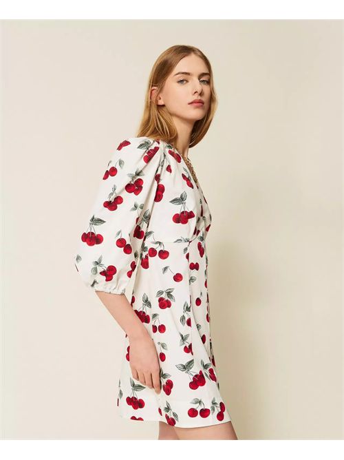 Abito corto in popeline con stampa ciliegie TWINSET | TT2592/13501